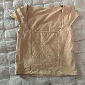 Abercrombie & Fitch Tan Square Neck Tee